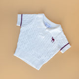 Short Sleeves Knitted Polo in White