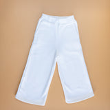 White Wide Leg Track Pants