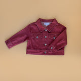 Maroon Denim Jacket with Qatar Print