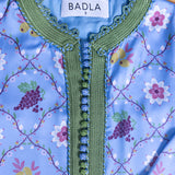 Printed Blue Kaftan with Safifa