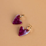 Maroon Heart Earring