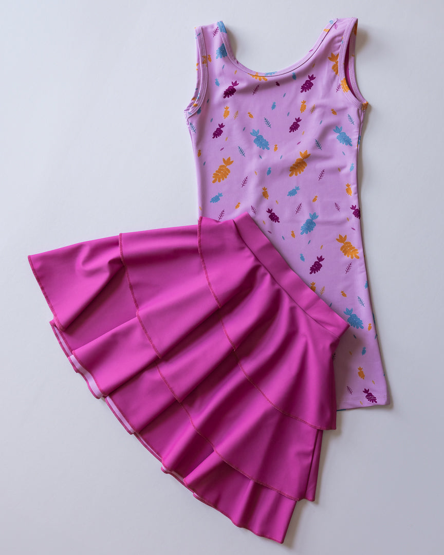 Candy date Print Swimsuit with skirt