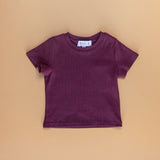 Maroon Ribbed T-shirt with crew neck