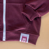 Oversized Zipup Hoodie in Maroon