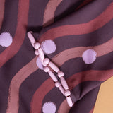 Pink Polka Dots in Brown Waves Maxi Dress