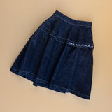 Midi Denim Skirt with Qatar Embroidery