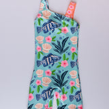 Fishes and Shells Print Swimsuit with Skirt