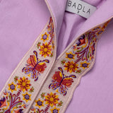 Hooded Kaftan with Embroidery in Pink