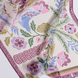 Arabian Garden Printed V Neck Jalabia with Shella in Off-White