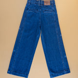 Blue Wide Leg Jeans with Qatar print