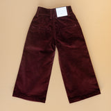 Cord Wide Leg Trousers in Burgundy