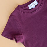 Maroon Ribbed T-shirt with crew neck