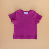 Cherry Ribbed T-shirt with crew neck