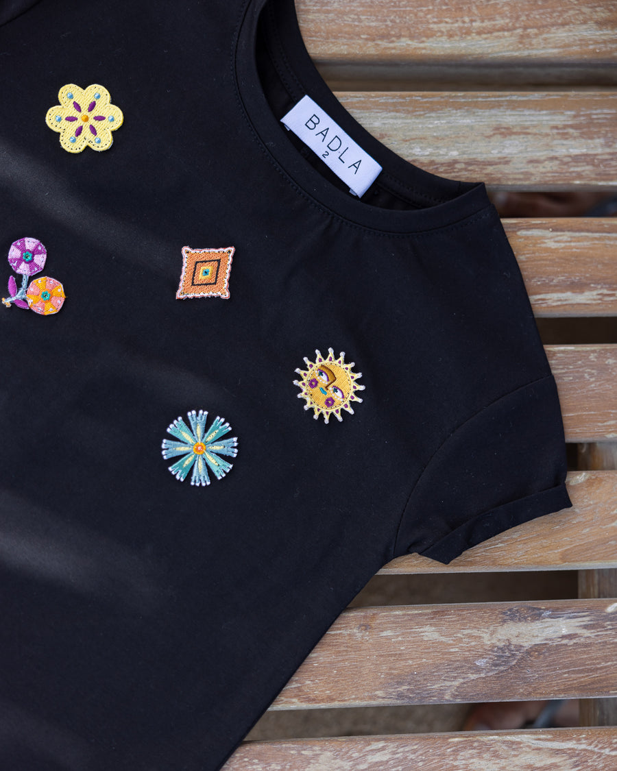 Midi T-shirt Dress with Badges