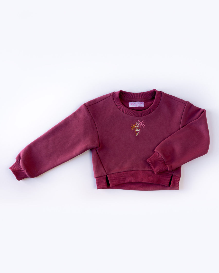 Maroon Sweatshirt With Embroiderd Qatar Logo